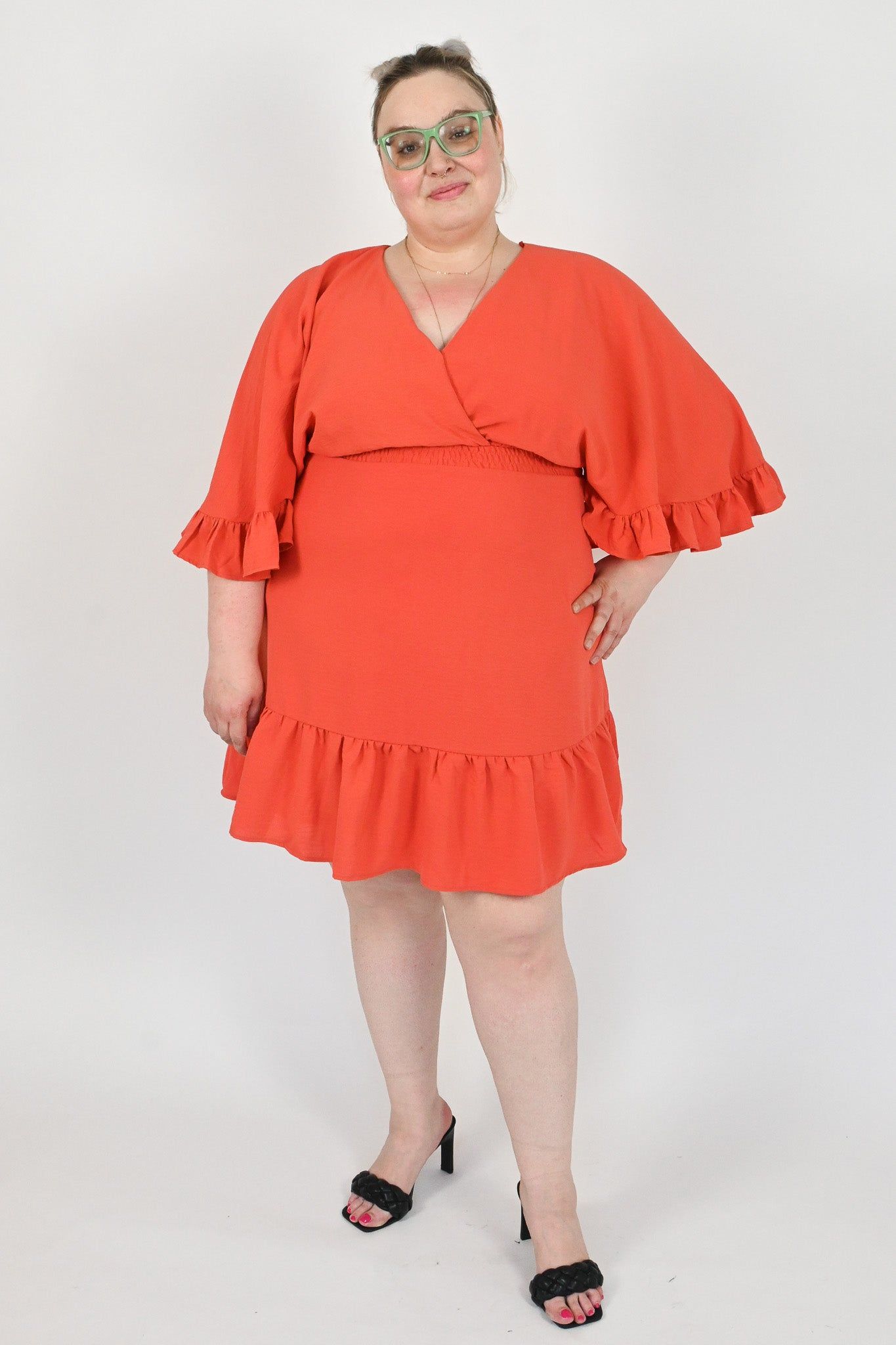 Ruffle Sleeve Mini Dress (S-2X) sold by Valencia Boutique product image thumbnail 7