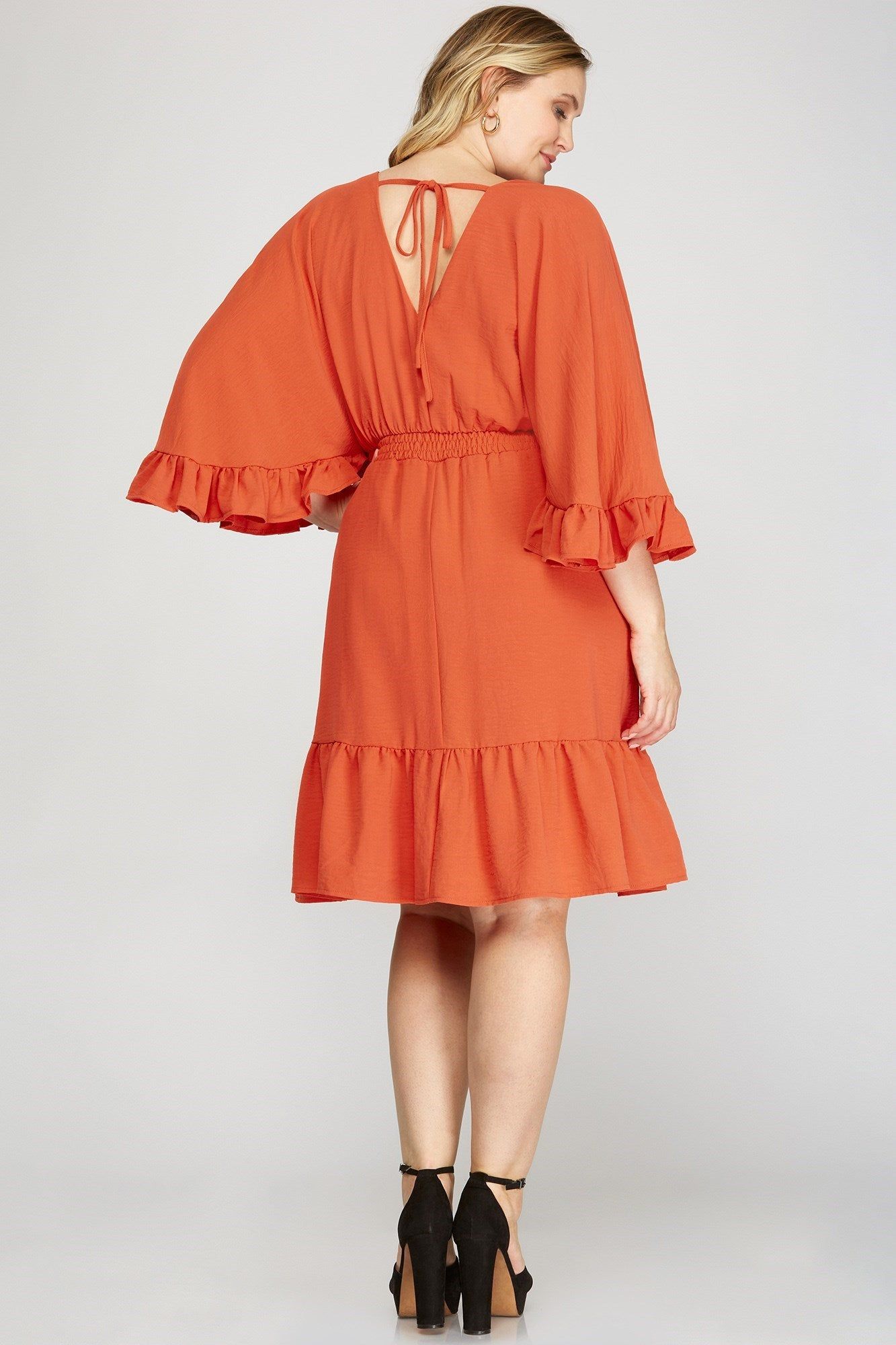 Ruffle Sleeve Mini Dress (S-2X) sold by Valencia Boutique product image thumbnail 5