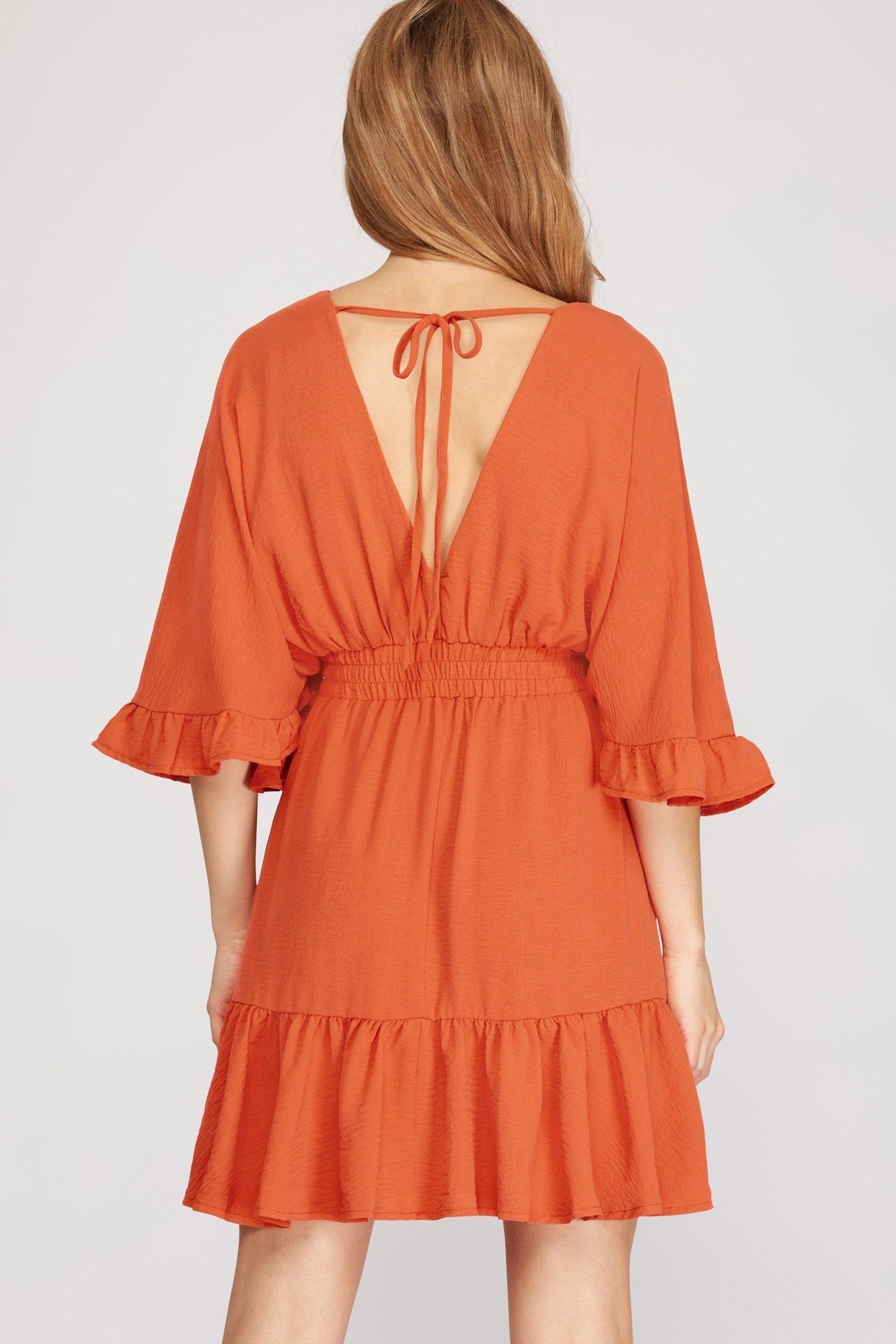 Ruffle Sleeve Mini Dress (S-2X) sold by Valencia Boutique product image thumbnail 6