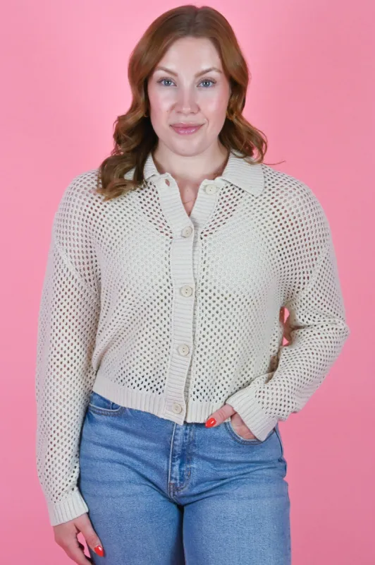 Oia Open Knit Cardigan sold by Valencia Boutique