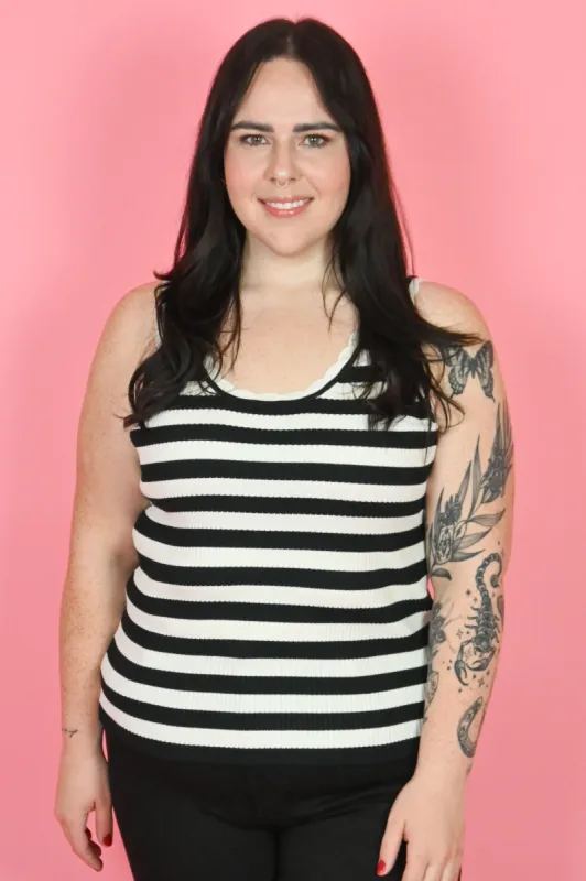 CURVE Striped Knit tank sold by Valencia Boutique
