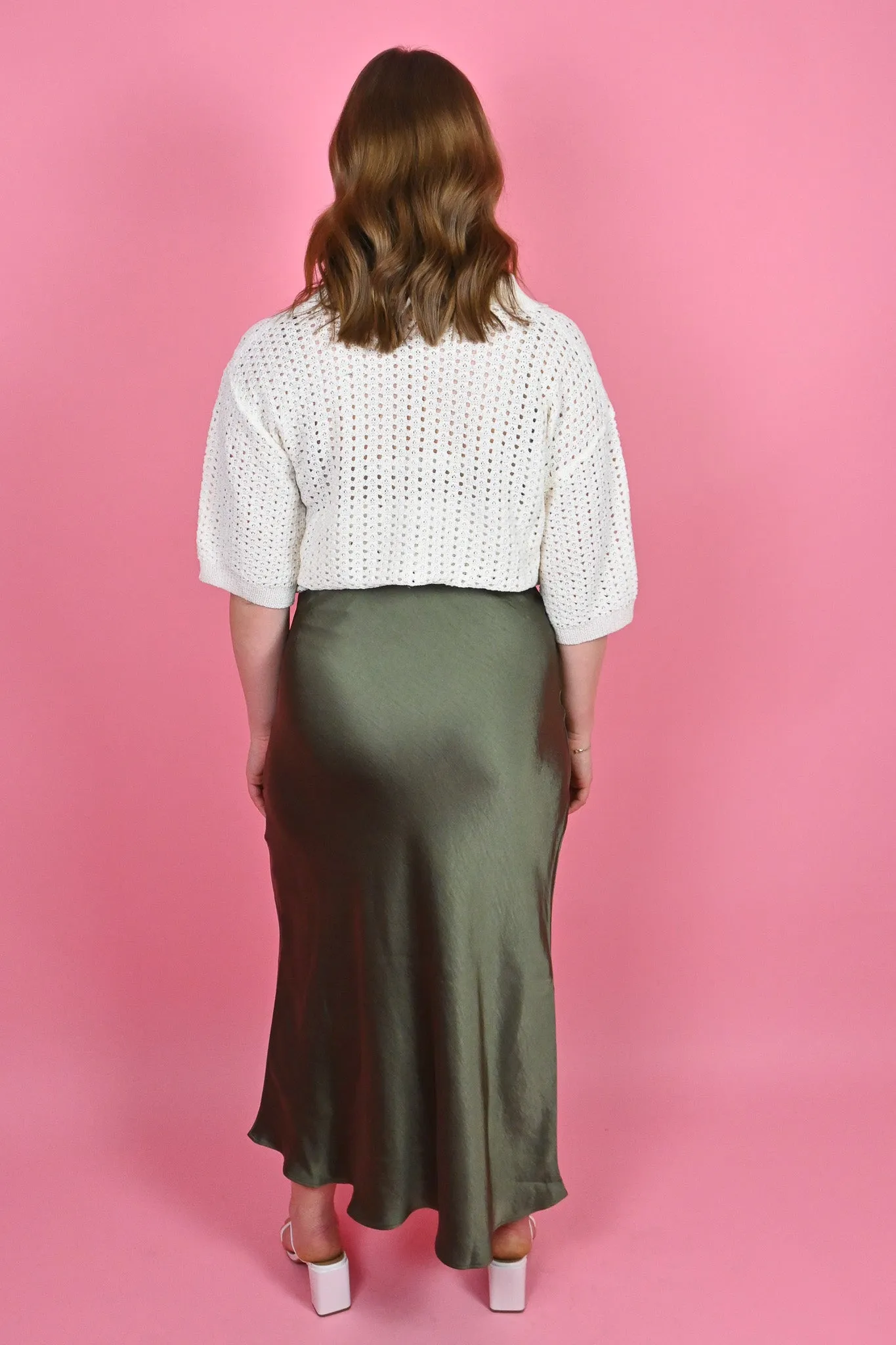 Satin Midi Skirt (XS-XXL) sold by Valencia Boutique product image thumbnail 2