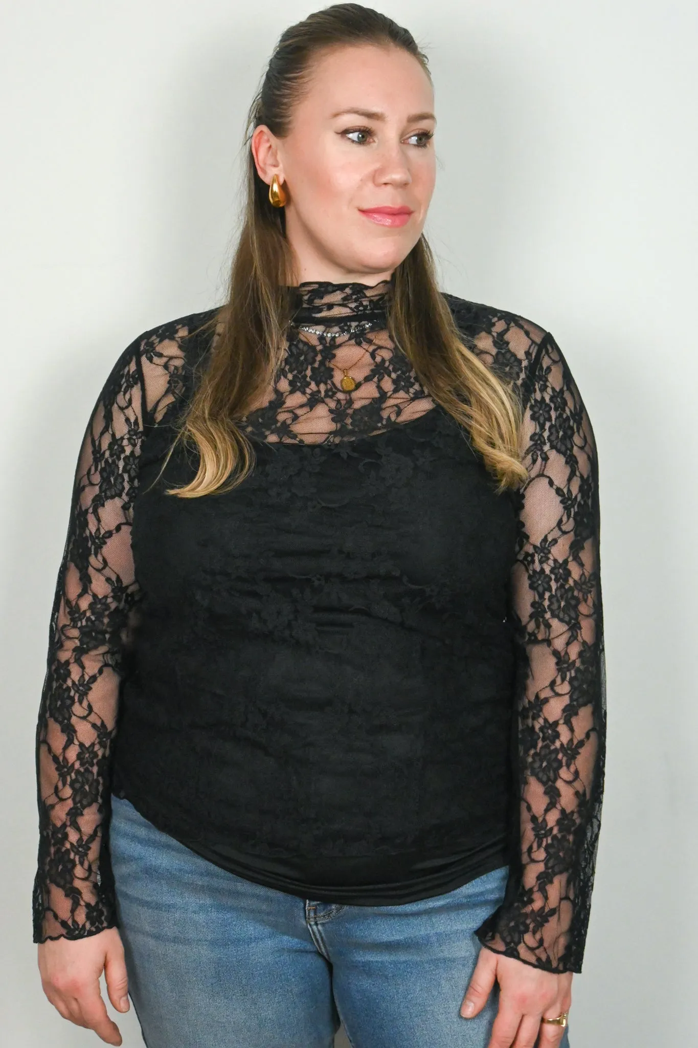 Sheer Lace Top (S-3X) sold by Valencia Boutique product image thumbnail 3