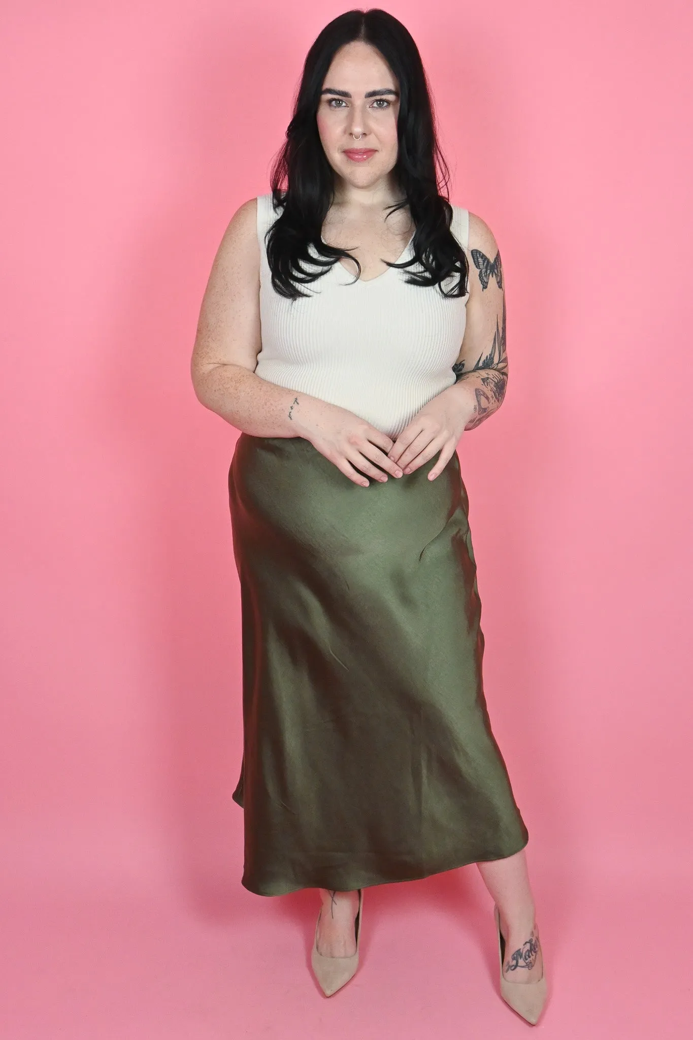 Satin Midi Skirt (XS-XXL) sold by Valencia Boutique product image thumbnail 3