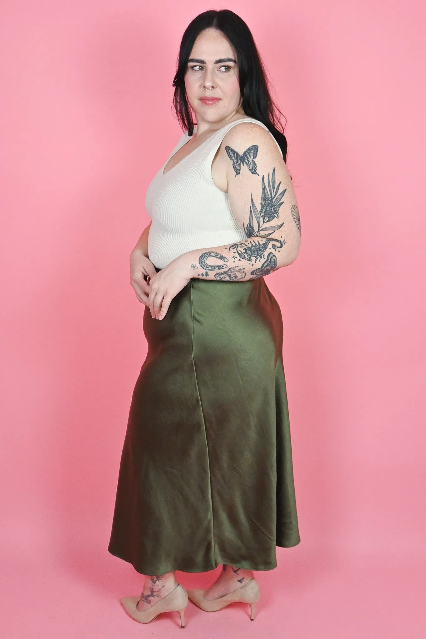 Satin Midi Skirt (XS-XXL) sold by Valencia Boutique product image thumbnail 4