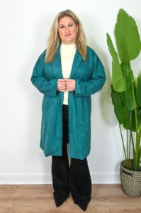 CURVE Faux Suede Longline Blazer sold by Valencia Boutique
