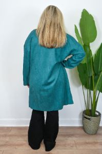 CURVE Faux Suede Longline Blazer sold by Valencia Boutique