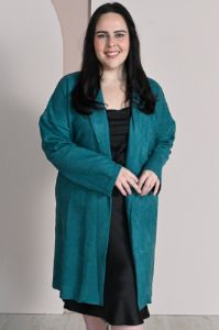 CURVE Faux Suede Longline Blazer sold by Valencia Boutique