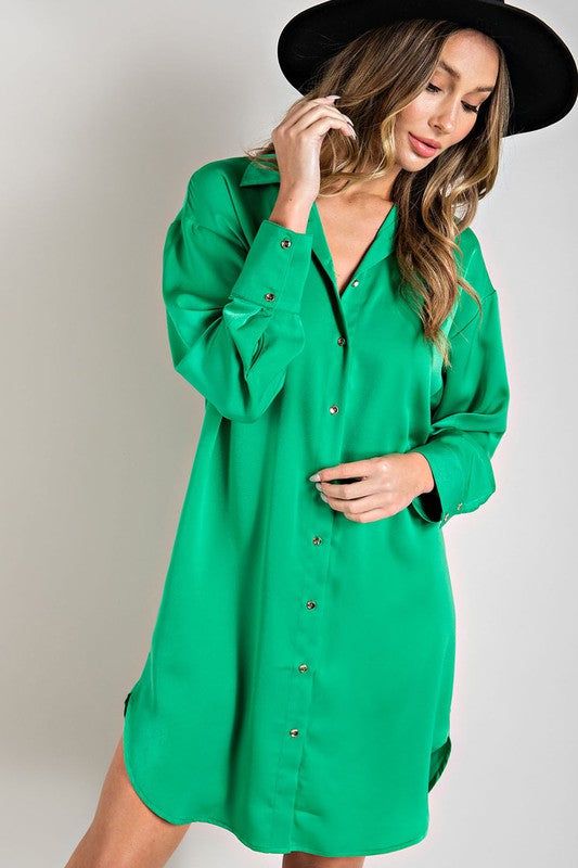 Long Sleeve Shirt Dress (S-2X) sold by Valencia Boutique product image thumbnail 5