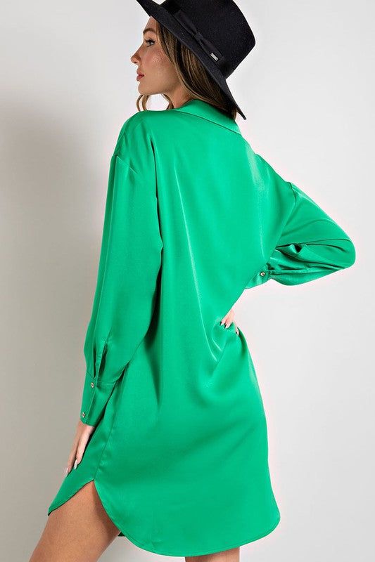 Long Sleeve Shirt Dress (S-2X) sold by Valencia Boutique product image thumbnail 8