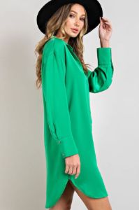 Long Sleeve Shirt Dress (S-2X) sold by Valencia Boutique