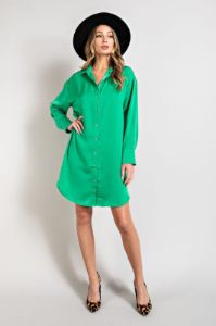 Long Sleeve Shirt Dress (S-2X) sold by Valencia Boutique