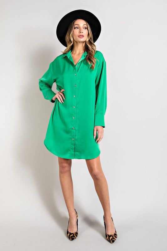 Long Sleeve Shirt Dress (S-2X) sold by Valencia Boutique product image thumbnail 4