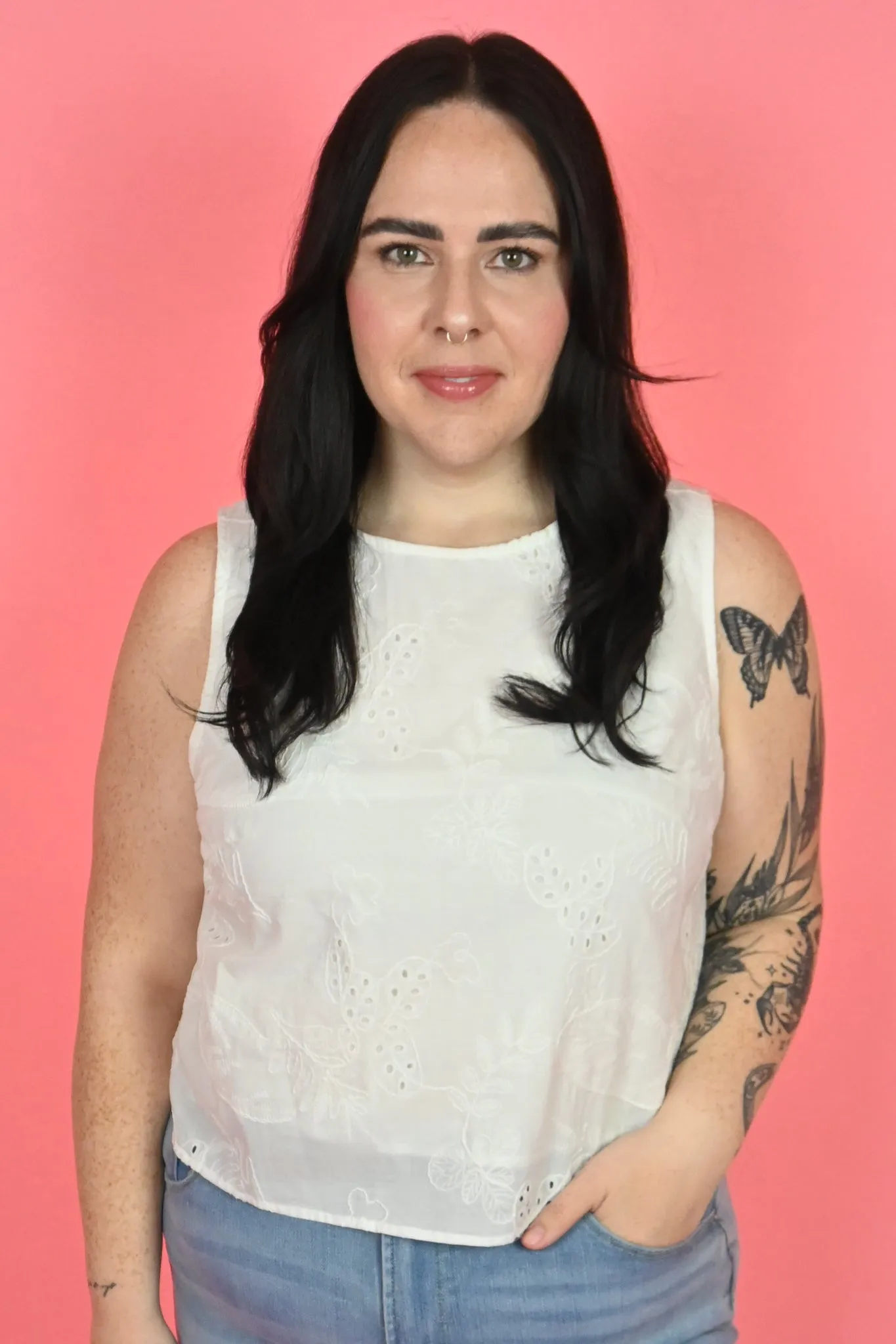 Eyelet Tank (XS-XXL) sold by Valencia Boutique