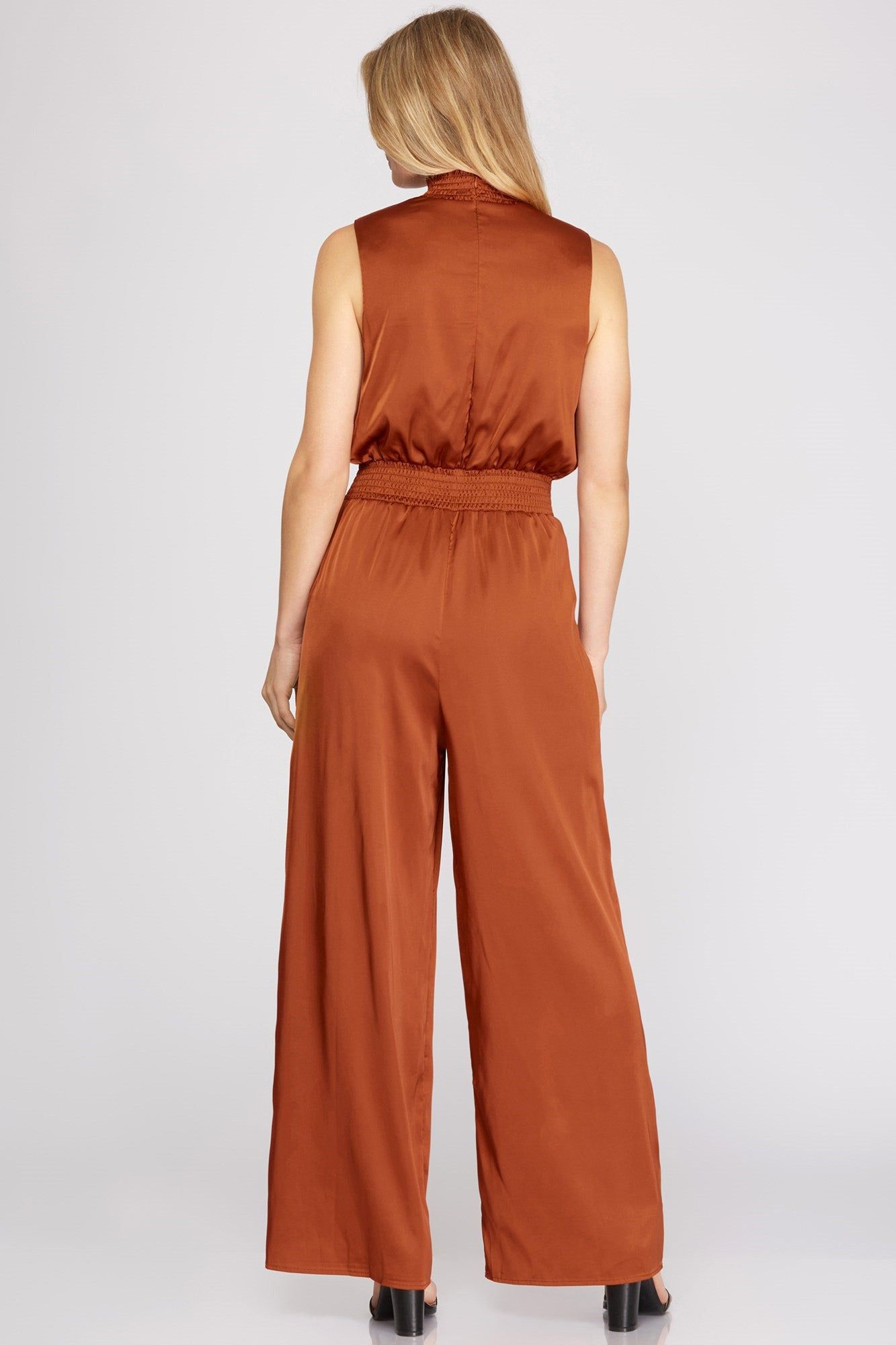 Halter Neck Satin Jumpsuit sold by Valencia Boutique product image thumbnail 2