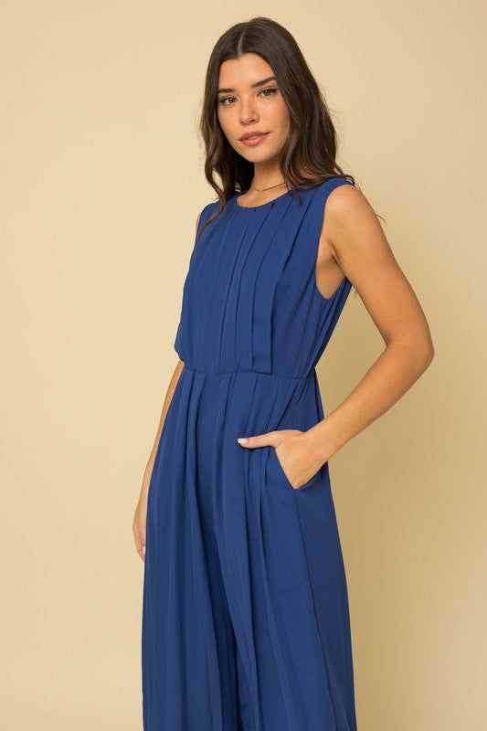 Pleated Wide Leg Jumpsuit (S-3X) sold by Valencia Boutique product image thumbnail 7