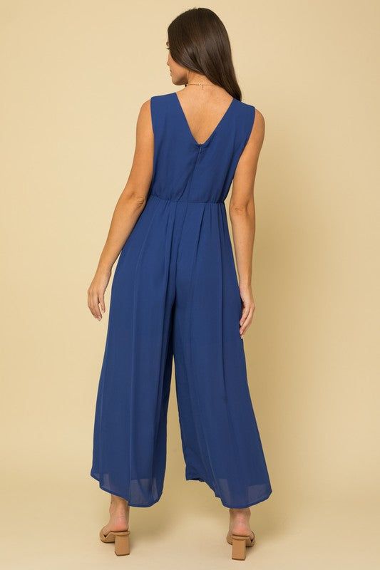 Pleated Wide Leg Jumpsuit (S-3X) sold by Valencia Boutique product image thumbnail 6