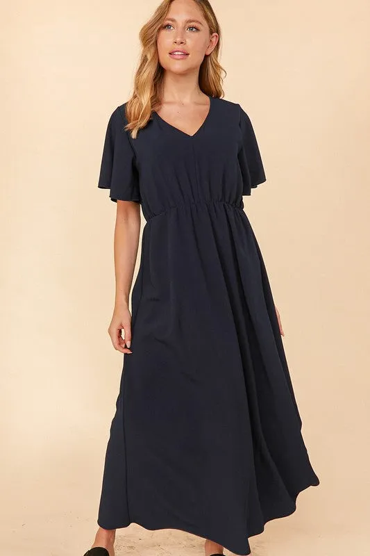 Flutter Sleeve Midi Dress sold by Valencia Boutique