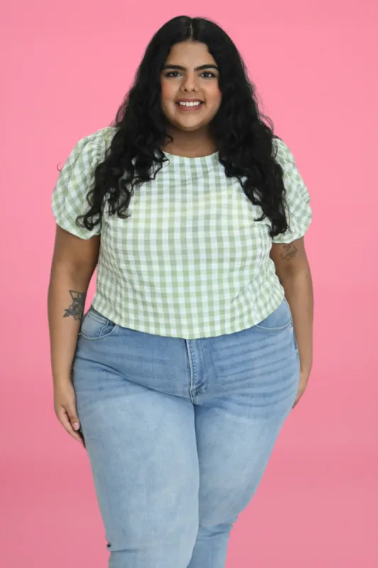 CURVE Gingham Top sold by Valencia Boutique