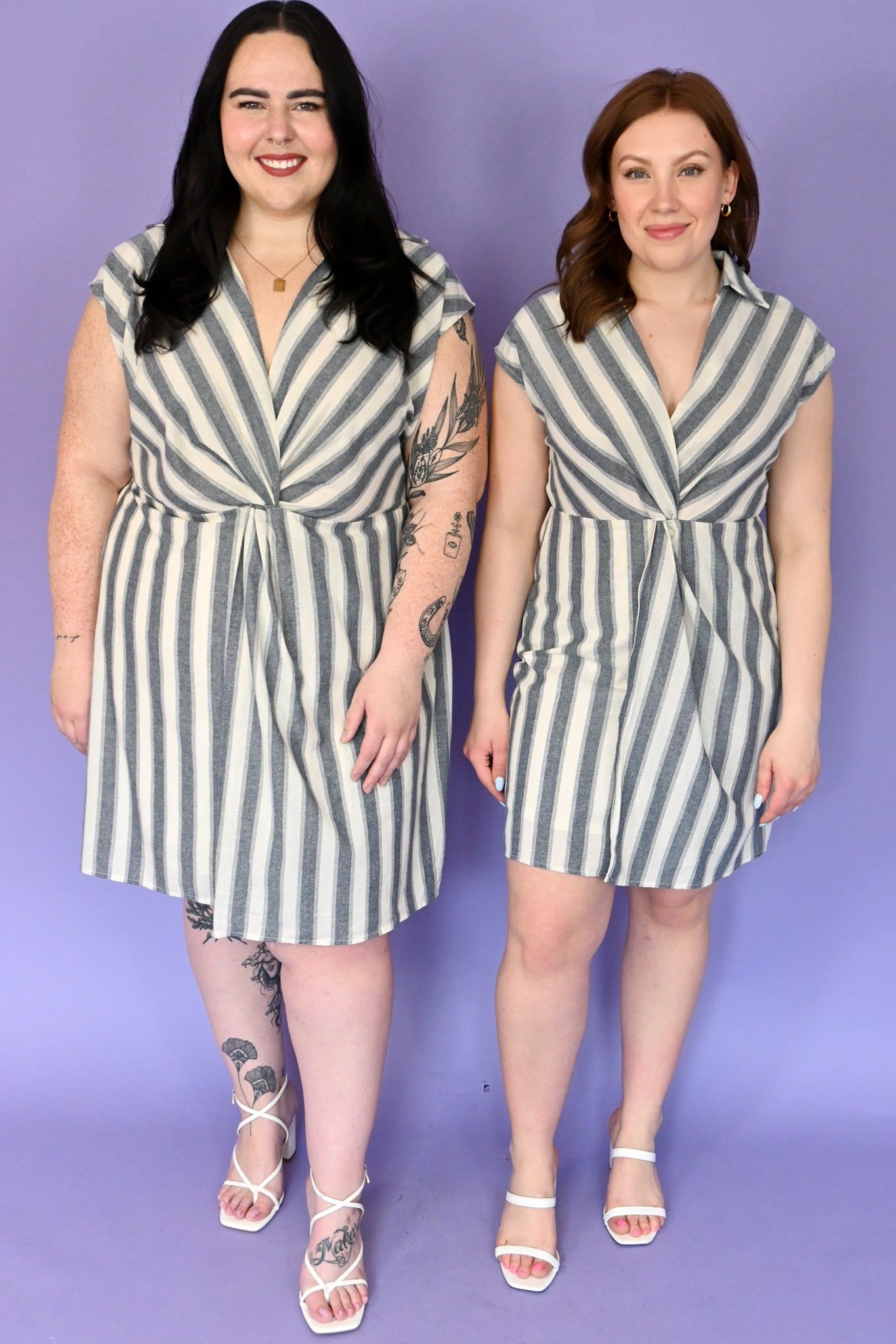 Striped Twist Mini Dress (S-3X) sold by Valencia Boutique product image thumbnail 7