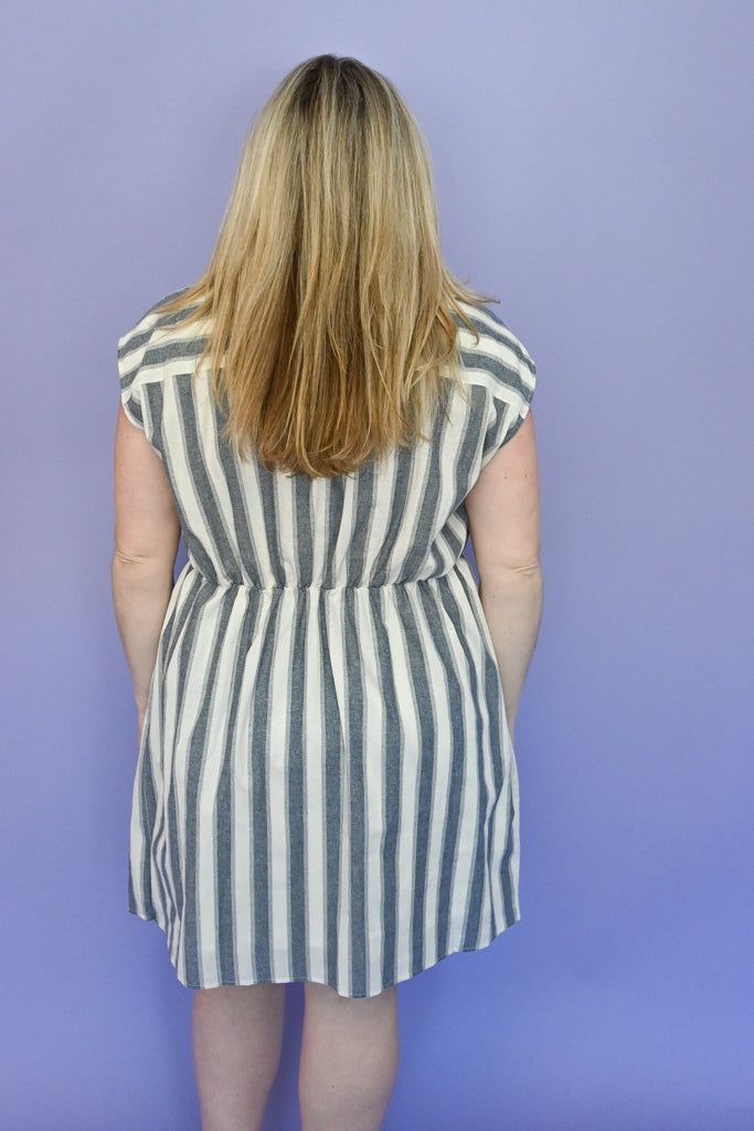 Striped Twist Mini Dress (S-3X) sold by Valencia Boutique product image thumbnail 6