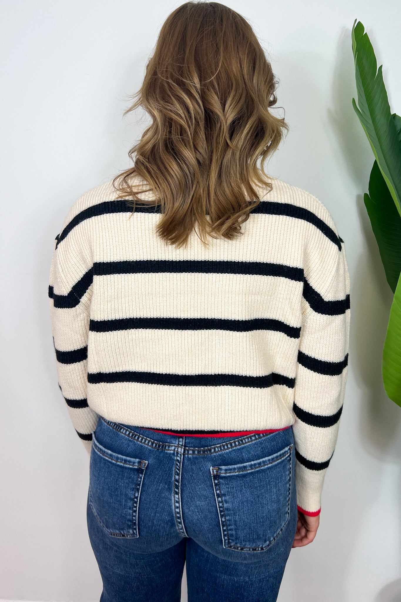 Striped Mock Neck Sweater sold by Valencia Boutique product image thumbnail 3