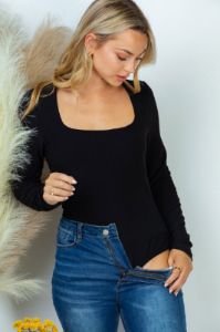 Square Neck Bodysuit sold by Valencia Boutique