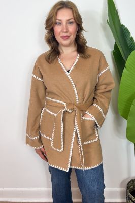 Embroidered Belted Jacket sold by Valencia Boutique