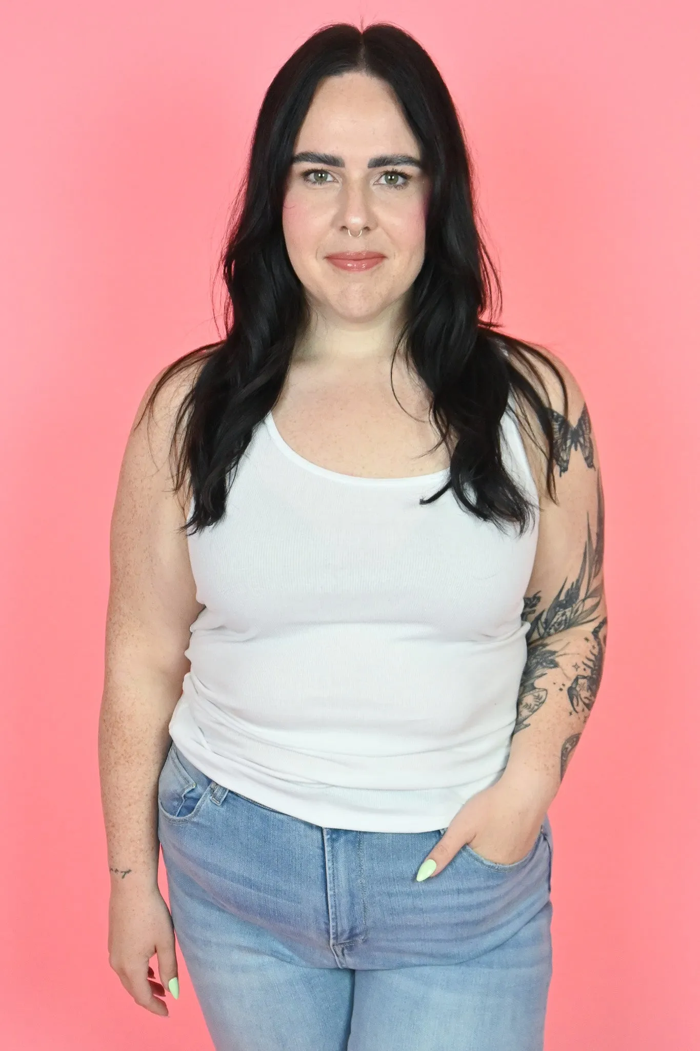 Scoop Neck Ribbed Tank (S-3X) sold by Valencia Boutique