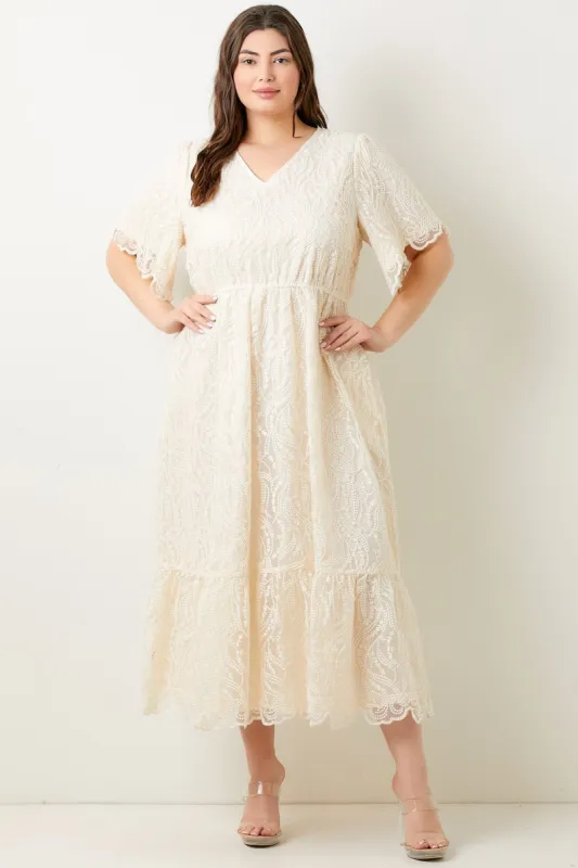 CURVE Embroidered Midi Dress sold by Valencia Boutique