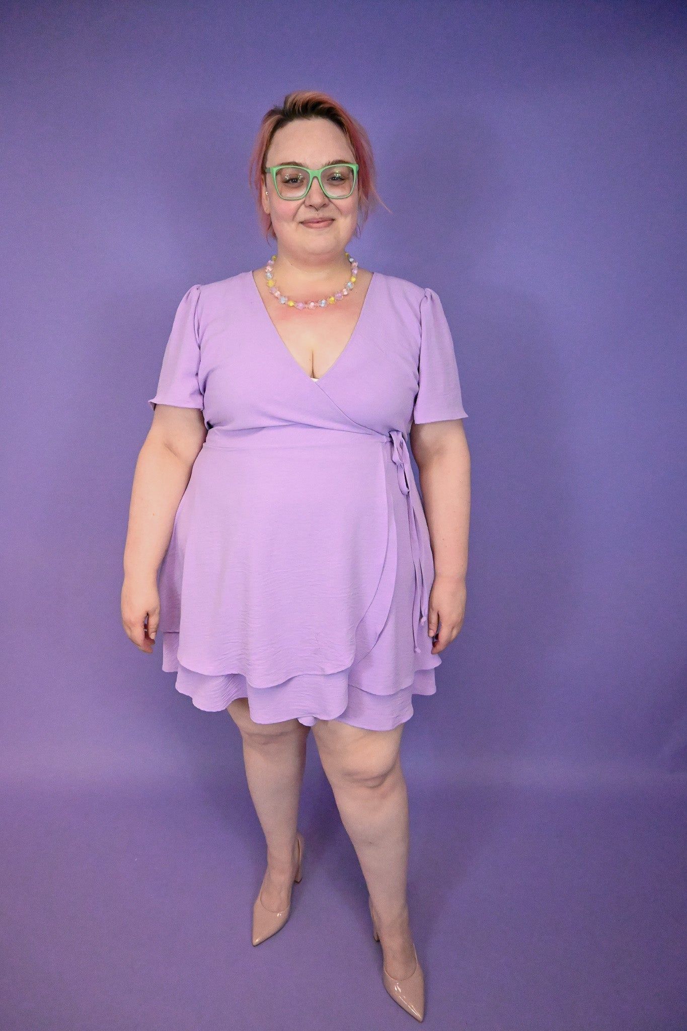 Flutter Sleeve Wrap Dress (S-3X) sold by Valencia Boutique