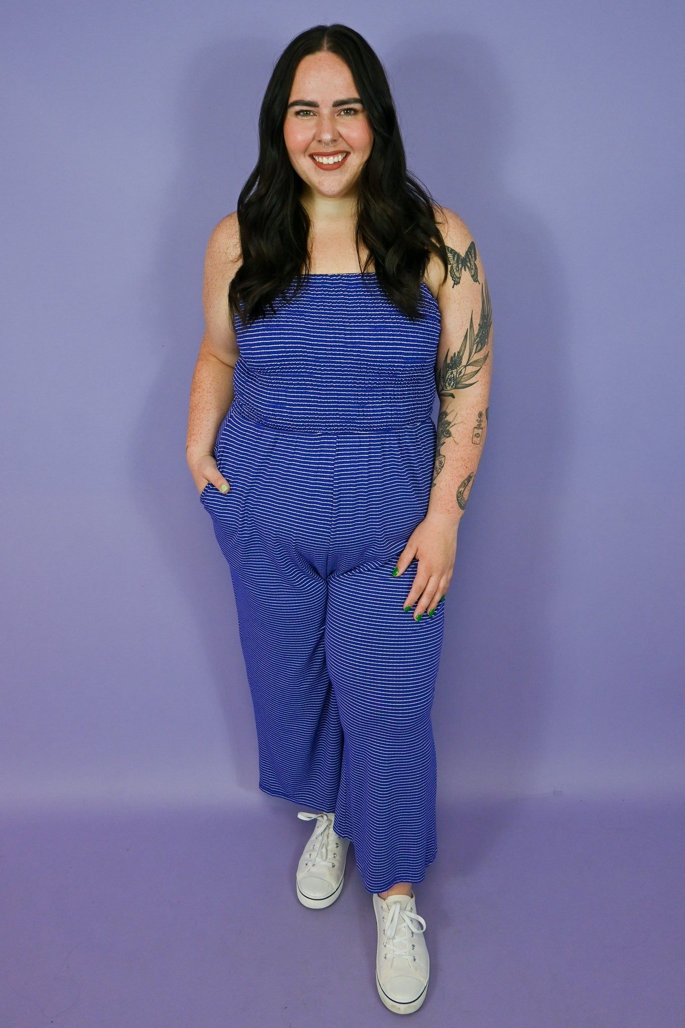 Striped Jumpsuit (S-3X) sold by Valencia Boutique product image thumbnail 4