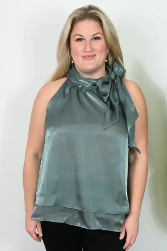 CURVE Organza Bow Tank sold by Valencia Boutique