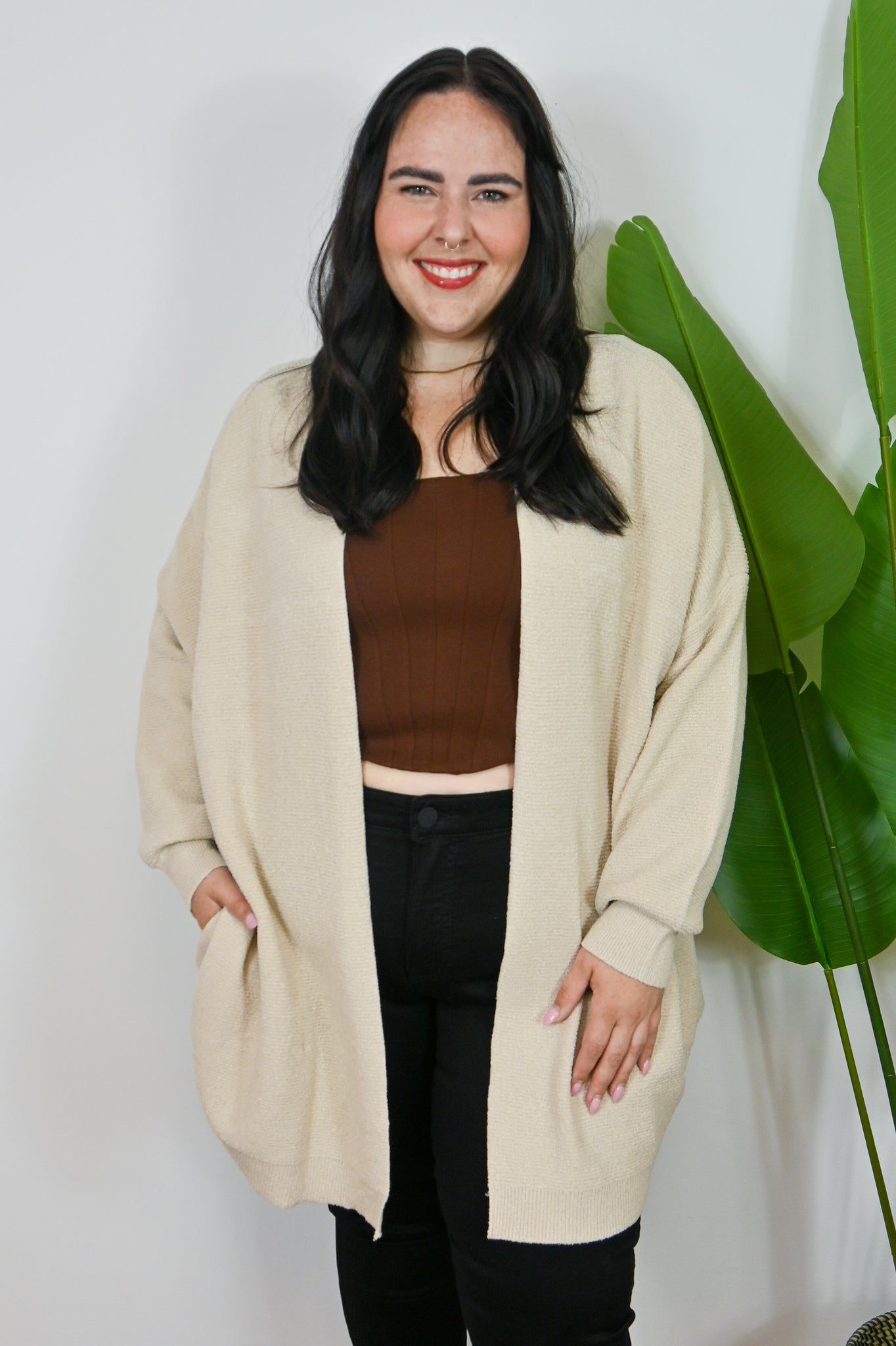 CURVE Textured Cardigan sold by Valencia Boutique