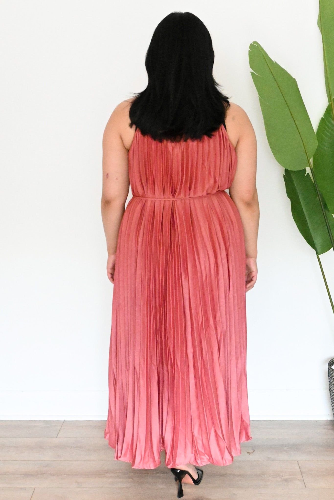 Pleated Halter Midi Dress sold by Valencia Boutique product image thumbnail 3