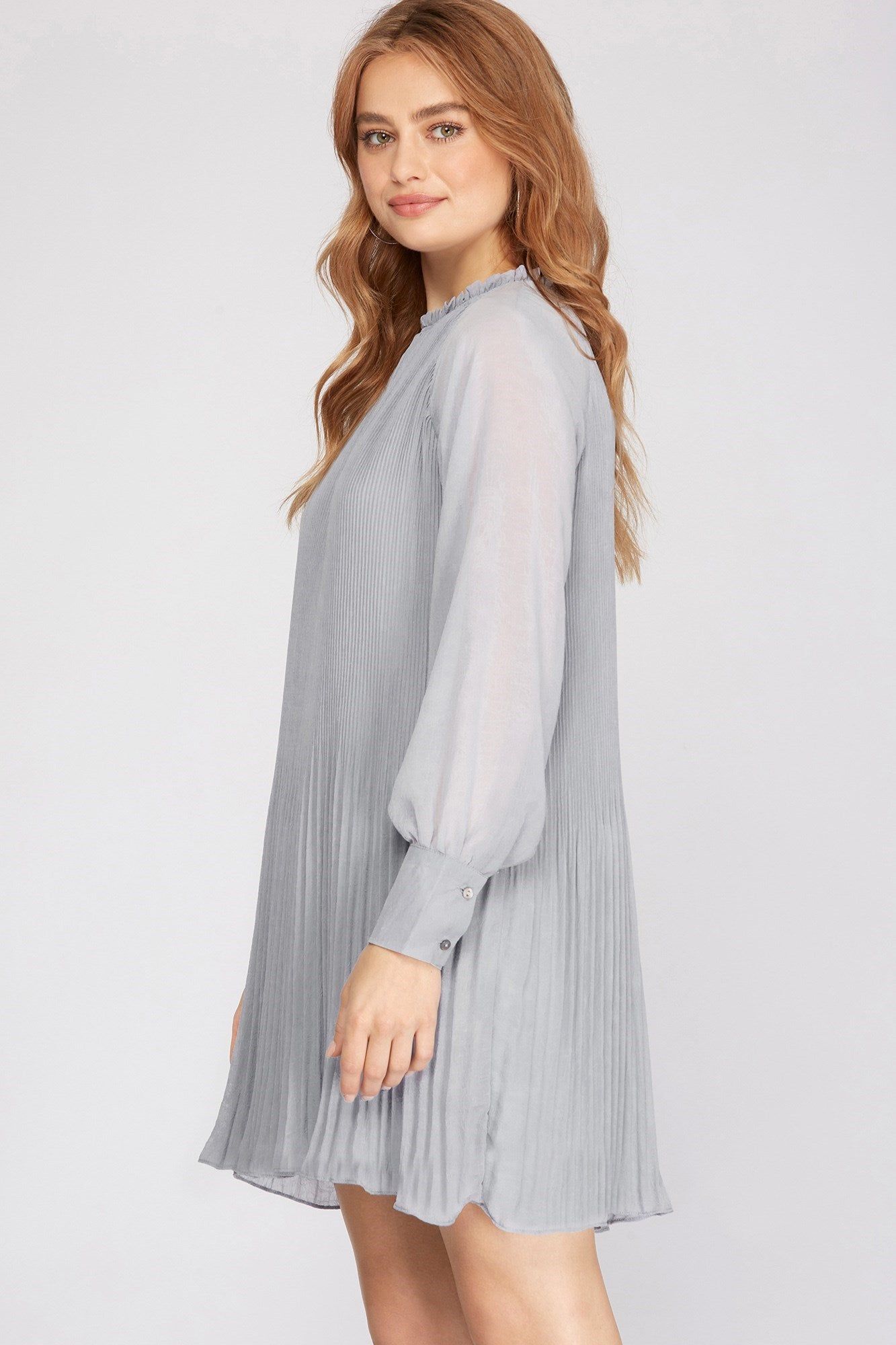 Long Sleeve Pleated Dress sold by Valencia Boutique product image thumbnail 3