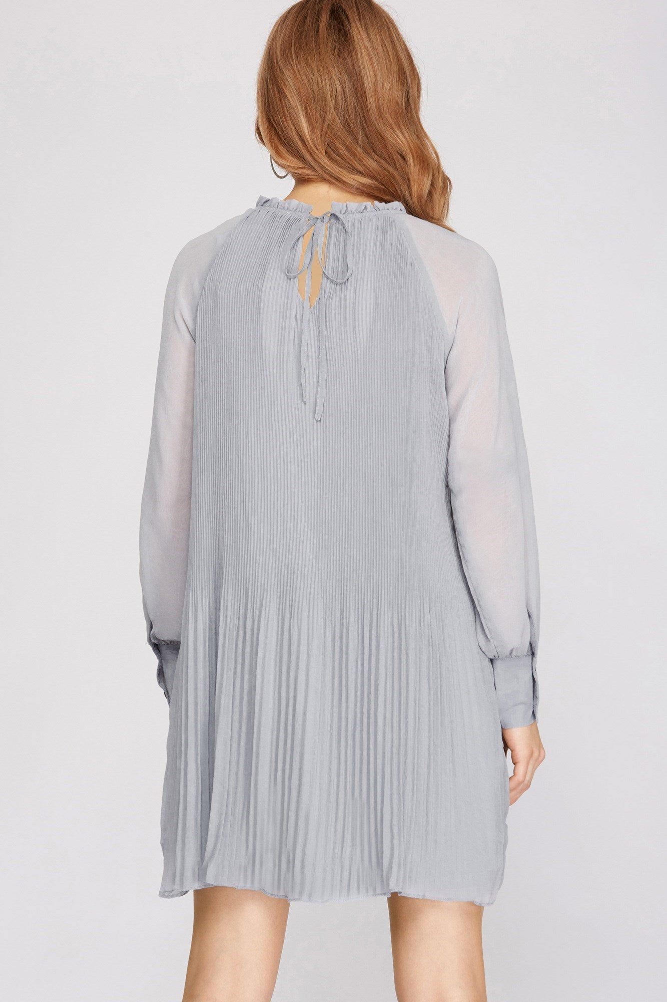 Long Sleeve Pleated Dress sold by Valencia Boutique product image thumbnail 2