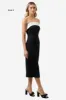 Tuxedo Strapless Midi Dress sold by Valencia Boutique