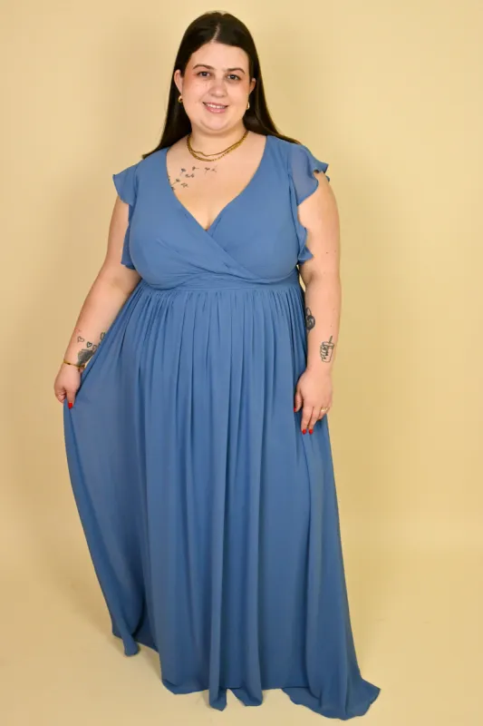 CURVE Pleated Belt Maxi Dress sold by Valencia Boutique