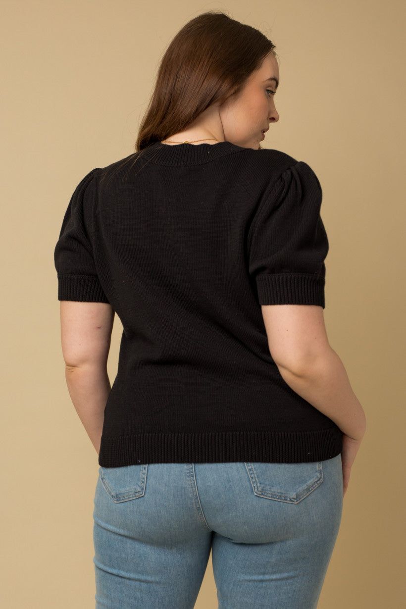 CURVE Puff Sleeve Knit Top sold by Valencia Boutique product image thumbnail 4