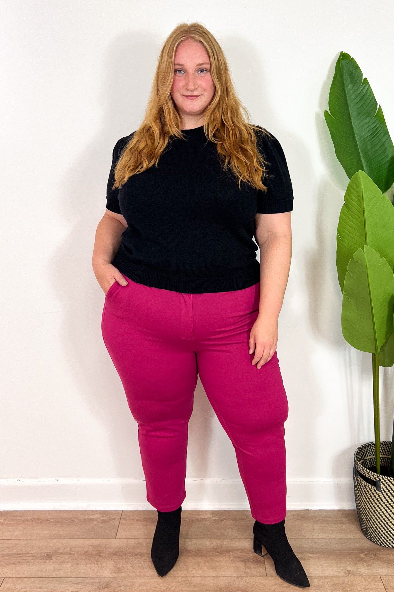 CURVE Puff Sleeve Knit Top sold by Valencia Boutique