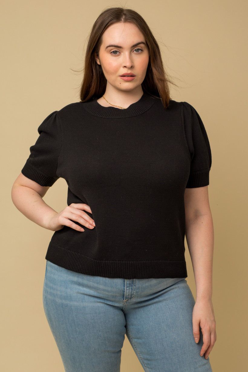 CURVE Puff Sleeve Knit Top sold by Valencia Boutique product image thumbnail 3