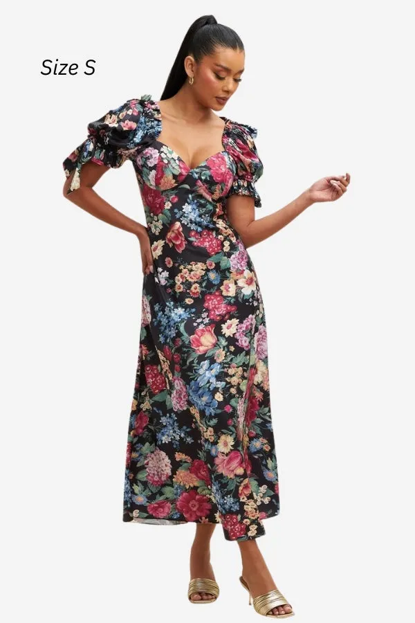Poets Floral Midi Dress (S-2X) sold by Valencia Boutique product image thumbnail 3