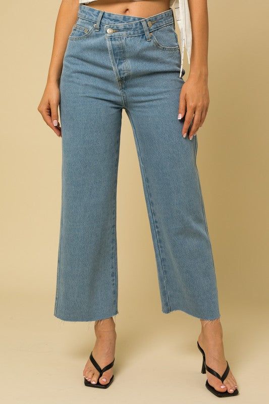 Cross Waist Straight Leg sold by Valencia Boutique