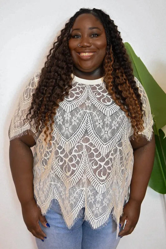 CURVE Lace Top sold by Valencia Boutique