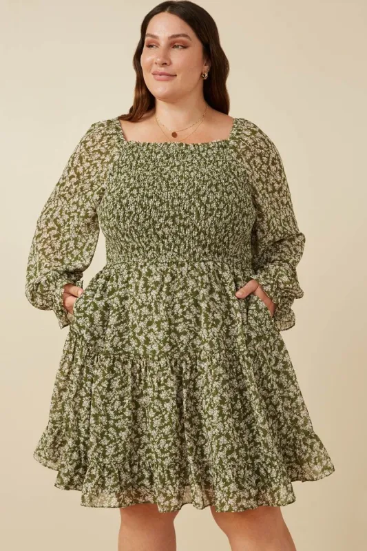 CURVE LS Floral Mini Dress sold by Valencia Boutique