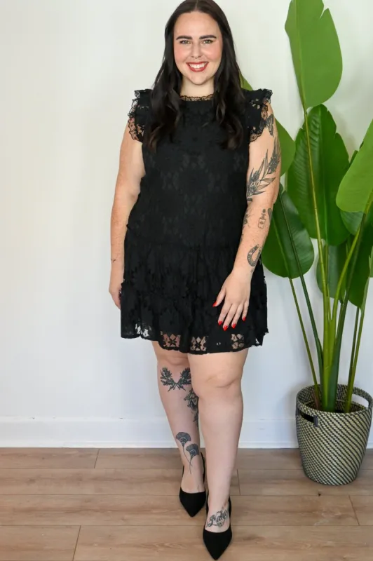 CURVE Lace Tiered Mini Dress sold by Valencia Boutique