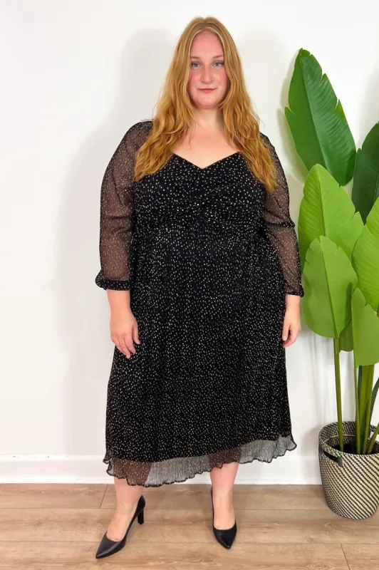 CURVE Gold Fleck Midi Dress sold by Valencia Boutique