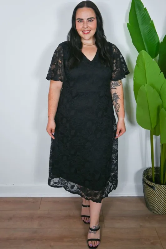 CURVE Lace Midi Dress sold by Valencia Boutique