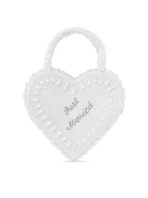Just Married Heart Bag sold by Clio Peppiatt